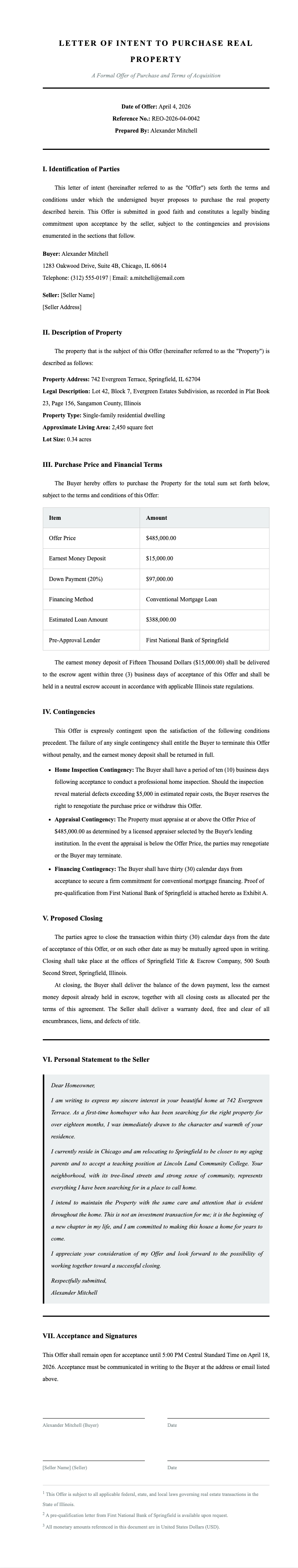 Academic thesis house offer letter